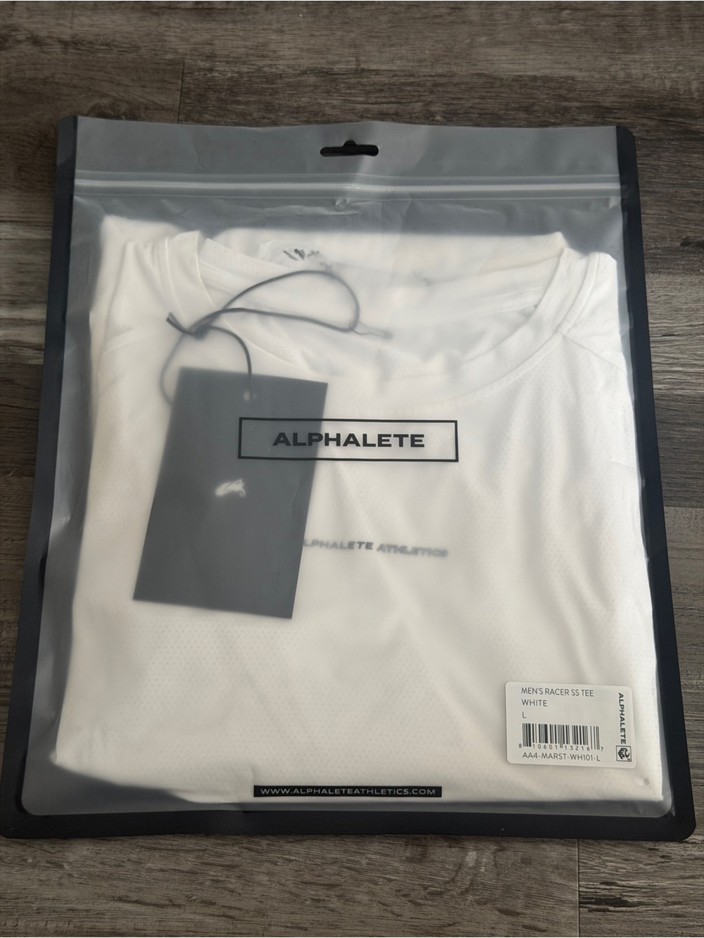 Alphalete White Men's Racer Short Sleeve Tee - Lightweight Performance